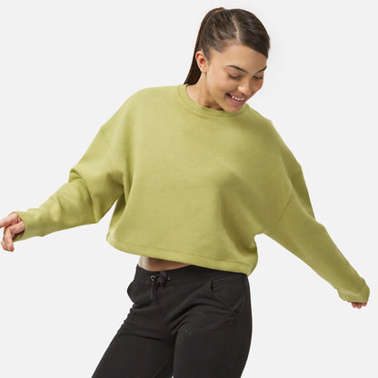 Cropped Fleece Sweatshirt