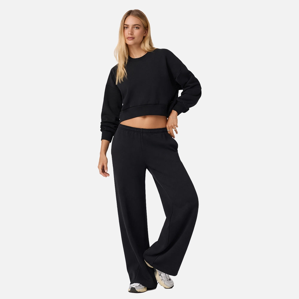 Elastic Waist Wide Pants