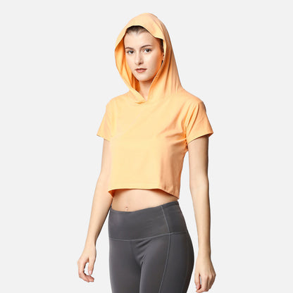 Half Sleeve Crop Hoodie