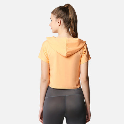 Half Sleeve Crop Hoodie