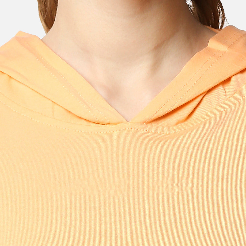 Half Sleeve Crop Hoodie